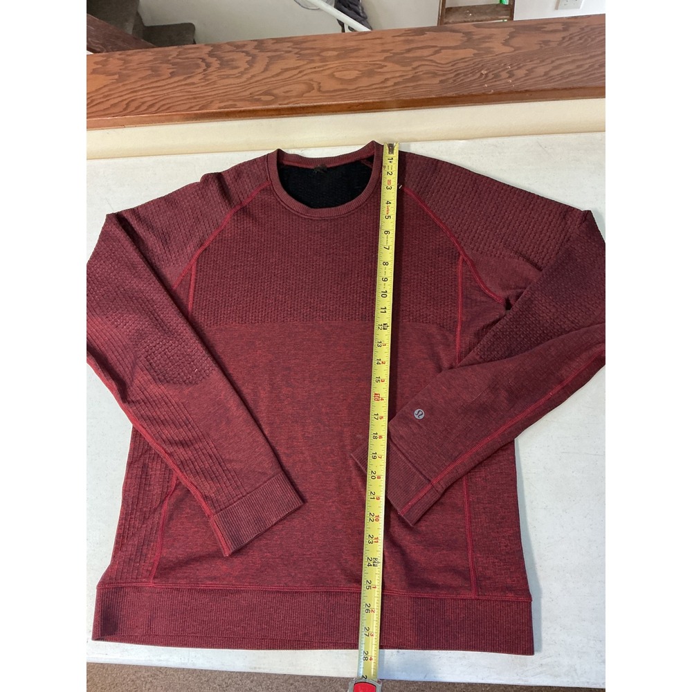Lululemon Metal Vent Tech Long Sleeve Shirt Maroon Heather Mens Training Top